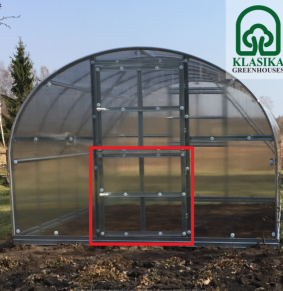 Дополнительные двери для задней части арочной теплицы KLASIKA
