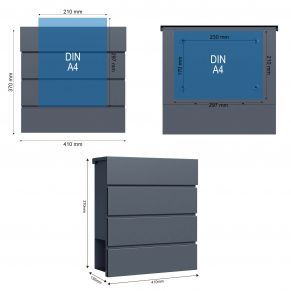 Pašto dėžutė MIKKO, pilka