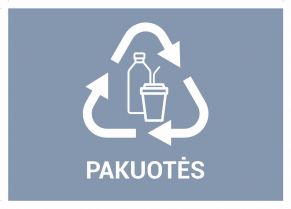 Atliekų rūšiavimo lipdukų rinkinys šiukšlių konteineriams ir pastogėms, 4 vnt.