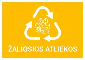 Atliekų rūšiavimo lipdukų rinkinys šiukšlių konteineriams ir pastogėms, 4 vnt.