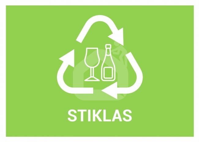 Atliekų rūšiavimo lipdukų rinkinys šiukšlių konteineriams ir pastogėms, 4 vnt.