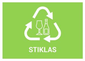 Atliekų rūšiavimo lipdukų rinkinys šiukšlių konteineriams ir pastogėms, 4 vnt.