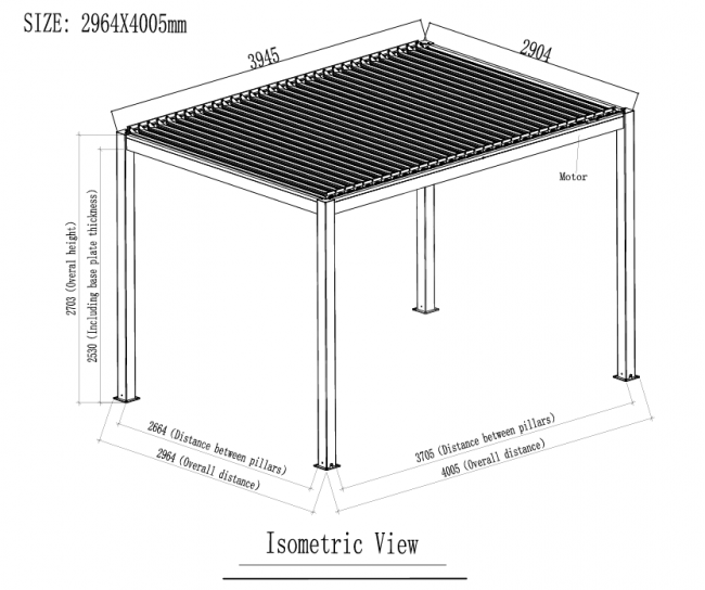 Pavėsinė (pergola) ORIENTE 3x4 m