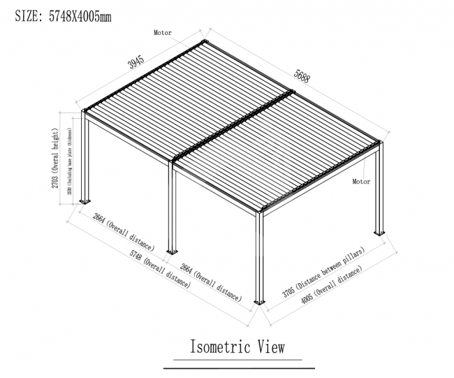 Pavėsinė (pergola) ORIENTE 6x4 m