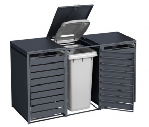 Trivietė šiukšlių konteinerio pastogė MIKKO (įv. spalvos)