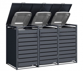 Trivietė šiukšlių konteinerio pastogė MIKKO (įv. spalvos)