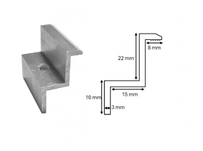 Saulės modulio šoninis laikiklis Onetric, 30 mm, pilkas