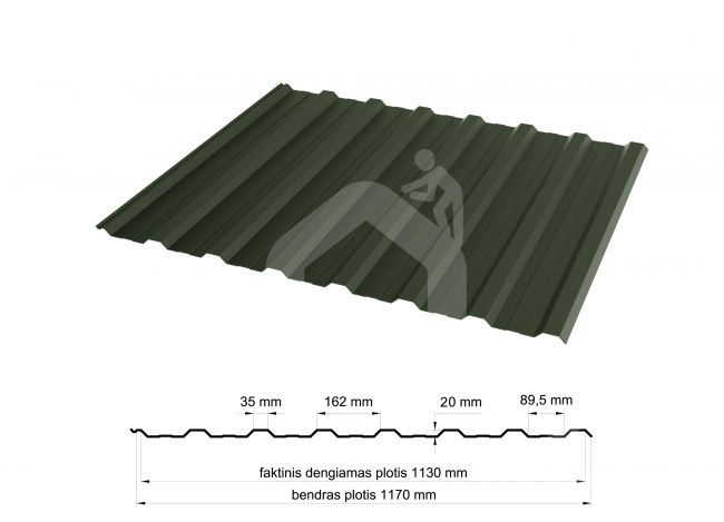 Trapecinis profilis PK-20 RAL6020