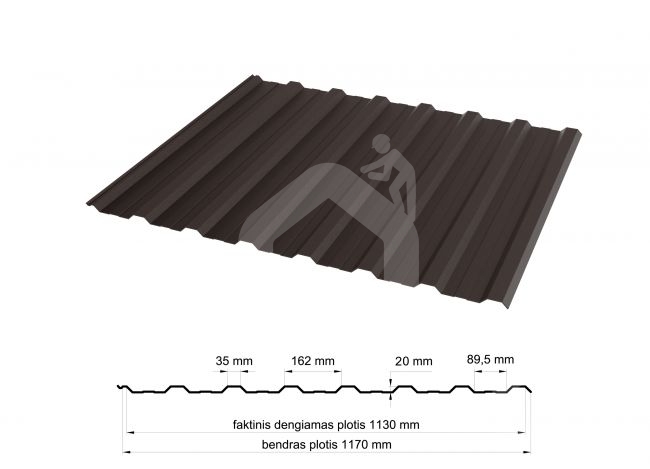 Trapecinis profilis PK-20 RAL8019
