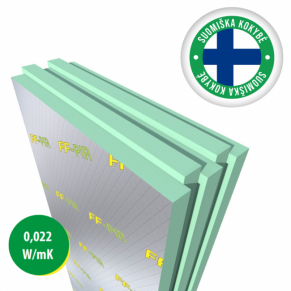 Poliuretano plokštė Finnfoam FF-PIR ALK, frezuota, 100x600x2400 mm