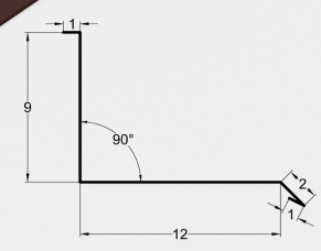 Prieglauda prie sienos 9x12 cm, dažyta blizgi