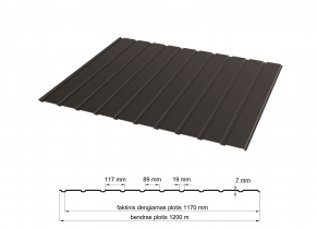 Trapecinis profilis T-8 RAL8019, Ultramatt