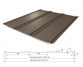 Klasikinis profilis SIMPLA-3 RAL8019, matinis poliesteris