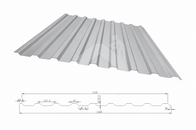 Trapecinis profilis T-18 RAL9006, 0,26 mm, Matt
