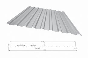 Trapecinis profilis T-18 RAL9006, 0,26 mm, Matt