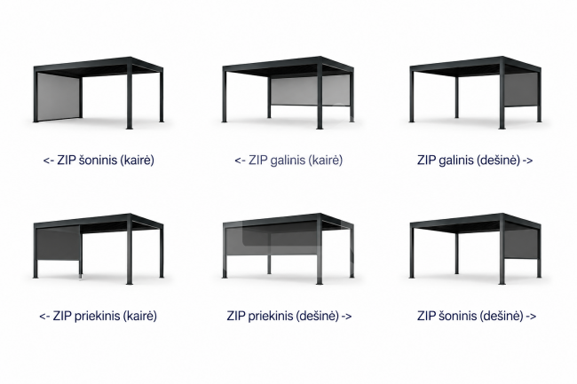 Rankiniai NEX BASIC roletai pergolai (įv. dydžiai)