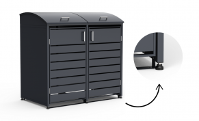 Dvivietė šiukšlių konteinerio pastogė apvalintu dangčiu MIKKO