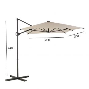 Sodo skėtis ROMA MINI, 2x3x2,48 m