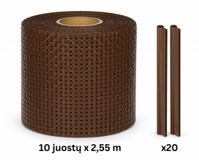 Tvoros juosta Rattan 190 mm x 2,55 m + 2 vnt. laikiklių (10 komplektų), 830 g/m²