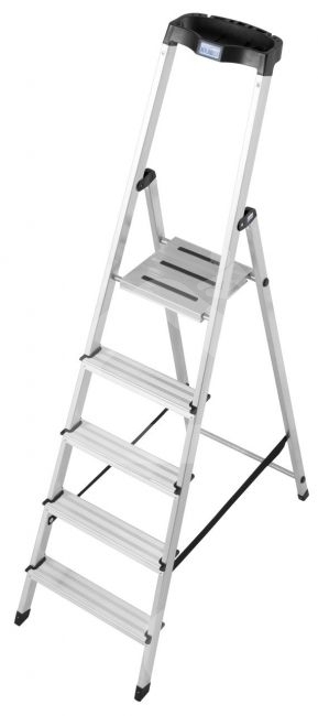 KRAUSE aliuminės kopėčios SAFETY (5 pakopų) 126337