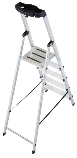 KRAUSE aliuminės kopėčios SAFETY (5 pakopų) 126337