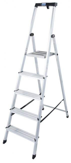 KRAUSE aliuminės kopėčios SAFETY (5 pakopų) 126337