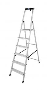 KRAUSE aliuminės kopėčios SAFETY (6 pakopų) 126344