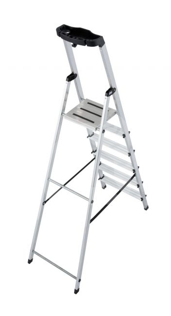KRAUSE aliuminės kopėčios SAFETY (6 pakopų) 126344