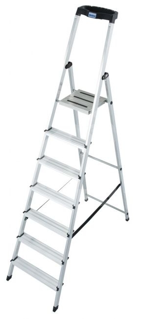 KRAUSE aliuminės kopėčios SAFETY (7 pakopų) 126351