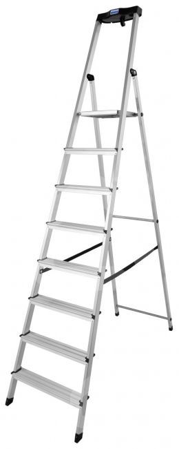 KRAUSE aliuminės kopėčios SAFETY (8 pakopų) 126368