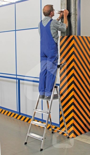 KRAUSE aliuminės kopėčios SAFETY (4 pakopų) 126320