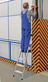 KRAUSE aliuminės kopėčios SAFETY (4 pakopų) 126320