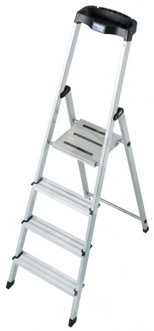 KRAUSE aliuminės kopėčios SAFETY (4 pakopų) 126320