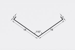 Sąlaja (įlaja) 18x18 cm, 110°, dažyta matinė