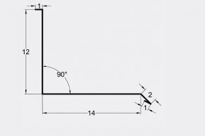 Prieglauda prie sienos 12x14 cm, dažyta matinė