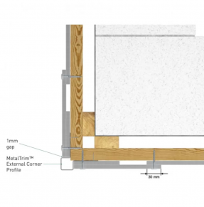 Išorinio kampo profilis, simetriškas, aliuminis, 3 m