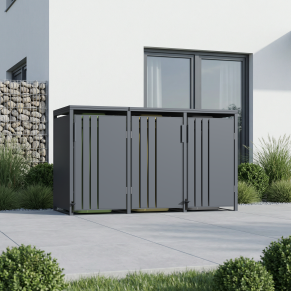 Trivietė šiukšlių konteinerio pastogė su pedalu MIKKO