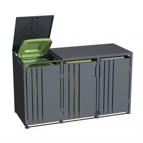 Trivietė šiukšlių konteinerio pastogė su pedalu MIKKO