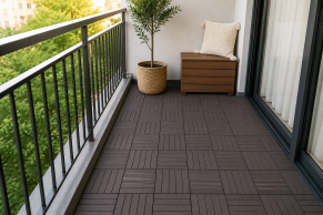 WPC plytelės 300x300x23 mm, šokoladinė sp.