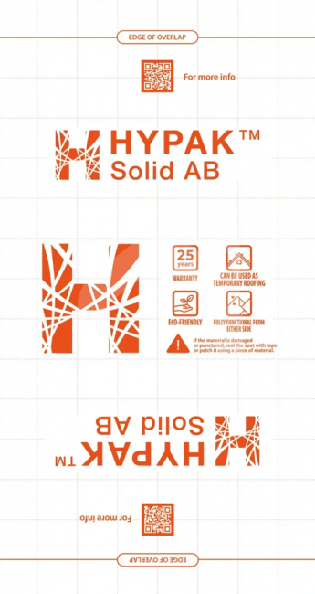 Difuzinė membrana Hypak™ Solid AB (1580X) 80 g/m², 1,5 m x 50 m = 75 m²
