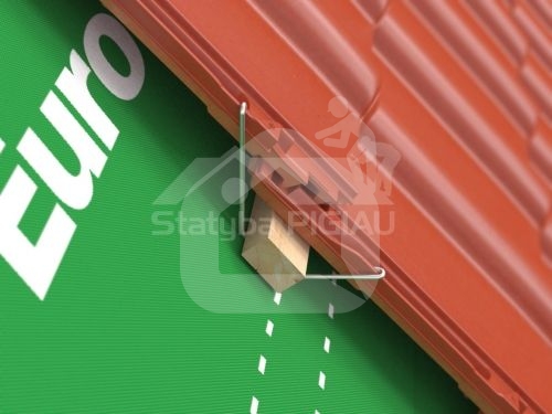 Keraminės čerpės laikiklis Clip J2, 320mm x 15 mm x 15 mm