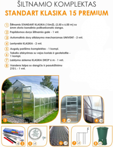 Šiltnamio komplektas KLASIKA Standart 15 PREMIUM