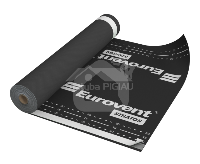 Difuzinė plėvelė Eurovent STRATOS 210 gr./m², SK2 (lipnūs kraštai), 1,5 m. x 50 m. = 75 m²