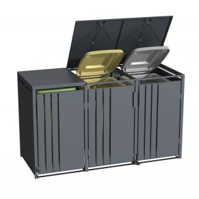 Trivietė šiukšlių konteinerio pastogė su pedalu MIKKO