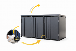 Trivietė šiukšlių konteinerio pastogė su pedalu MIKKO