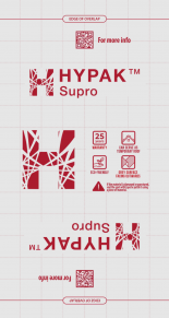 Difuzinė membrana Hypak™ Supro (25X4K) 140 g/m², 1,5 m x 50 m = 75 m²