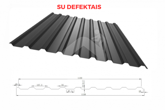 Trapecinis profilis T-18 0,25-0,43 mm (SU DEFEKTAIS)