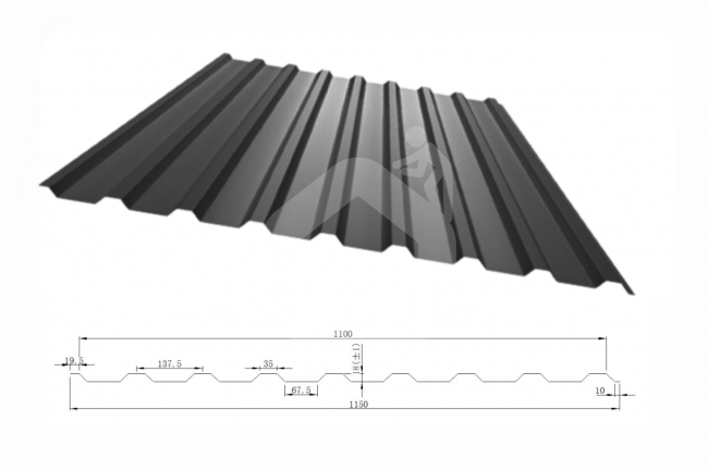 Trapecinis profilis T-18 RAL7016, 0,43 mm, Matt
