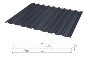 Trapecinis profilis T-18 RAL7016, 0,40 mm, Matt