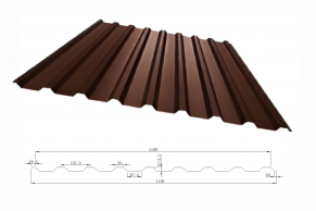 Trapecinis profilis T-18 RAL8017, 0,43 mm, Matt